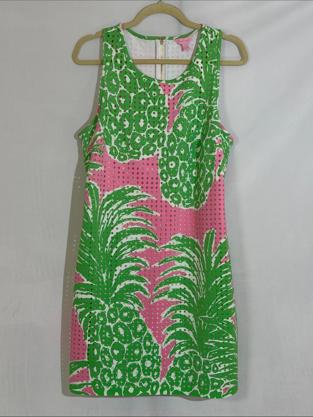 Lilly Pulitzer Perla Shift Dress Size L In Pink Pout Flamenco Print NWOT